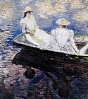 Claude Monet Famous Paintings - Girls In A Boat
